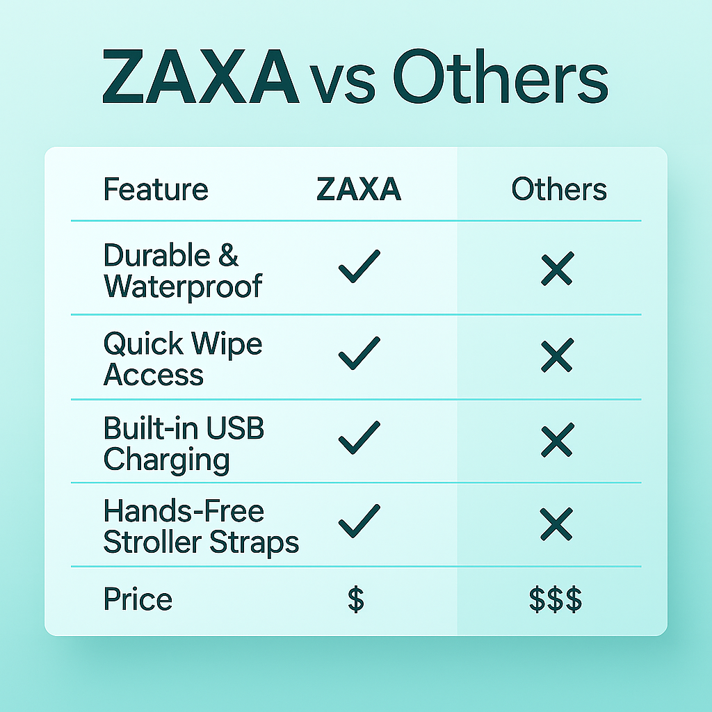 ZAXA Nappy Bag – Waterproof Backpack with USB